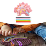 Maxbell Sensory Activity Board Dinosaur Pattern Travel Toy for Plane for 3+ Year Old Pink dinosaur