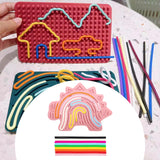 Maxbell Sensory Activity Board Dinosaur Pattern Travel Toy for Plane for 3+ Year Old Pink dinosaur