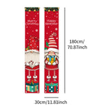 Maxbell 2Pcs Christmas Door Banners Veranda Hanging Porch Signs for Garden Yard Home