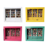 Maxbell Mini Bookshelf Ornament Decorative Home Decoration Miniature Bookshelf Decor pink