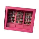 Maxbell Mini Bookshelf Ornament Decorative Home Decoration Miniature Bookshelf Decor pink