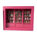 Maxbell Mini Bookshelf Ornament Decorative Home Decoration Miniature Bookshelf Decor pink