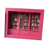 Maxbell Mini Bookshelf Ornament Decorative Home Decoration Miniature Bookshelf Decor pink