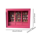 Maxbell Mini Bookshelf Ornament Decorative Home Decoration Miniature Bookshelf Decor pink