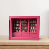 Maxbell Mini Bookshelf Ornament Decorative Home Decoration Miniature Bookshelf Decor pink