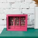 Maxbell Mini Bookshelf Ornament Decorative Home Decoration Miniature Bookshelf Decor pink