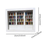 Maxbell Mini Bookshelf Ornament Decorative Home Decoration Miniature Bookshelf Decor white
