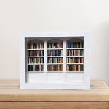 Maxbell Mini Bookshelf Ornament Decorative Home Decoration Miniature Bookshelf Decor white