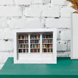 Maxbell Mini Bookshelf Ornament Decorative Home Decoration Miniature Bookshelf Decor white