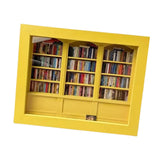 Maxbell Mini Bookshelf Ornament Decorative Home Decoration Miniature Bookshelf Decor yellow