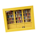 Maxbell Mini Bookshelf Ornament Decorative Home Decoration Miniature Bookshelf Decor yellow
