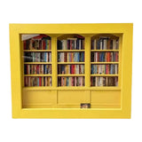 Maxbell Mini Bookshelf Ornament Decorative Home Decoration Miniature Bookshelf Decor yellow