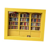 Maxbell Mini Bookshelf Ornament Decorative Home Decoration Miniature Bookshelf Decor yellow