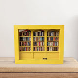 Maxbell Mini Bookshelf Ornament Decorative Home Decoration Miniature Bookshelf Decor yellow
