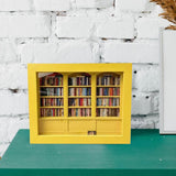 Maxbell Mini Bookshelf Ornament Decorative Home Decoration Miniature Bookshelf Decor yellow