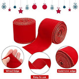 Maxbell 2 Pieces Christmas Ribbon Decorative Ribbon for Christmas Trees Centerpieces