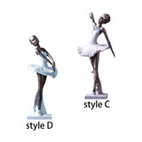 Maxbell Ballerina Figurine Modern Ballet Girl Statue for Shelf Fireplace Living Room style C