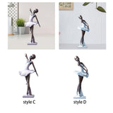 Maxbell Ballerina Figurine Modern Ballet Girl Statue for Shelf Fireplace Living Room style C
