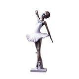 Maxbell Ballerina Figurine Modern Ballet Girl Statue for Shelf Fireplace Living Room style C