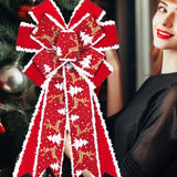 Maxbell Red Christmas Ribbon Bows Handmade 10 Sides for Treat Bags Christmas Wedding