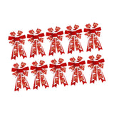 Maxbell 10 Pieces Christmas Ribbon Bows Ribbon Bowknot for Basket Treat Bags Wedding