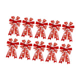 Maxbell 10 Pieces Christmas Ribbon Bows Ribbon Bowknot for Basket Treat Bags Wedding