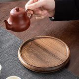 Maxbell Bamboo Serving Tray Decoration Breakfast Dinner Tray for Fruit Drinks Coffee round
