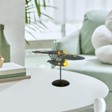 Metal Spaceship Model Crafts Space Shuttle for Bedroom Living Room Bookshelf Warm light