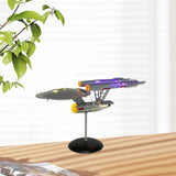 Metal Spaceship Model Crafts Space Shuttle for Bedroom Living Room Bookshelf Purple light