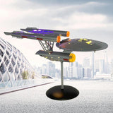 Metal Spaceship Model Crafts Space Shuttle for Bedroom Living Room Bookshelf Purple light