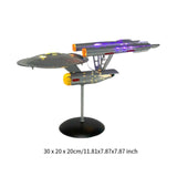 Metal Spaceship Model Crafts Space Shuttle for Bedroom Living Room Bookshelf Purple light