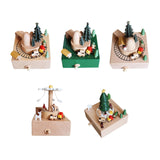 Maxbell Train Music Box Figurine Home Decoration Accessories for Shelf Indoor Office A
