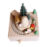 Maxbell Train Music Box Figurine Home Decoration Accessories for Shelf Indoor Office C