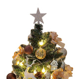 Maxbell Mini Christmas Tree with Lights and Hanging Ornaments for Office Indoor Gift 60cm