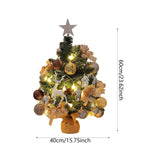 Maxbell Mini Christmas Tree with Lights and Hanging Ornaments for Office Indoor Gift 60cm