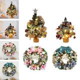 Maxbell Mini Christmas Tree with Lights and Hanging Ornaments for Office Indoor Gift 60cm