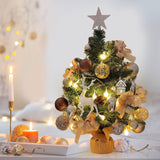 Maxbell Mini Christmas Tree with Lights and Hanging Ornaments for Office Indoor Gift 60cm