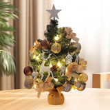 Maxbell Mini Christmas Tree with Lights and Hanging Ornaments for Office Indoor Gift 60cm