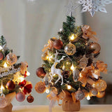 Maxbell Mini Christmas Tree with Lights and Hanging Ornaments for Office Indoor Gift 60cm