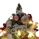 Mini Christmas Tree with Lights and Hanging Ornaments for Office Indoor Gift 45cm