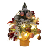 Mini Christmas Tree with Lights and Hanging Ornaments for Office Indoor Gift 45cm