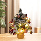 Mini Christmas Tree with Lights and Hanging Ornaments for Office Indoor Gift 45cm