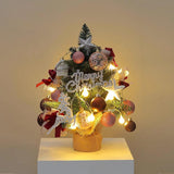 Mini Christmas Tree with Lights and Hanging Ornaments for Office Indoor Gift 45cm