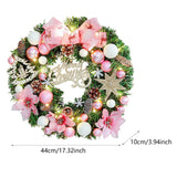 Maxbell Lighted Christmas Wreath Front Door Wreath for Indoor Outdoor Wall Fireplace Pink White