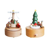 Maxbell Christmas Wooden Musical Box Rotating Music Box for Kids Wife Girlfriend snowflake