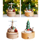 Maxbell Christmas Wooden Musical Box Rotating Music Box for Kids Wife Girlfriend snowflake
