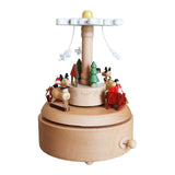 Maxbell Christmas Wooden Musical Box Rotating Music Box for Kids Wife Girlfriend snowflake
