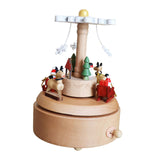 Maxbell Christmas Wooden Musical Box Rotating Music Box for Kids Wife Girlfriend snowflake