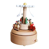 Maxbell Christmas Wooden Musical Box Rotating Music Box for Kids Wife Girlfriend snowflake