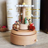 Maxbell Christmas Wooden Musical Box Rotating Music Box for Kids Wife Girlfriend snowflake